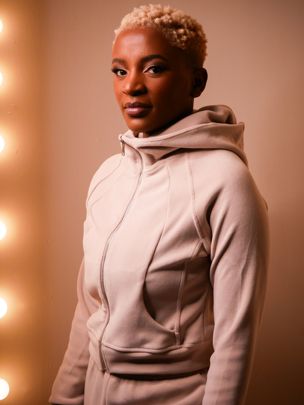 Cozy Soft Premium Fleece Zip Hoodie | Milk Tea