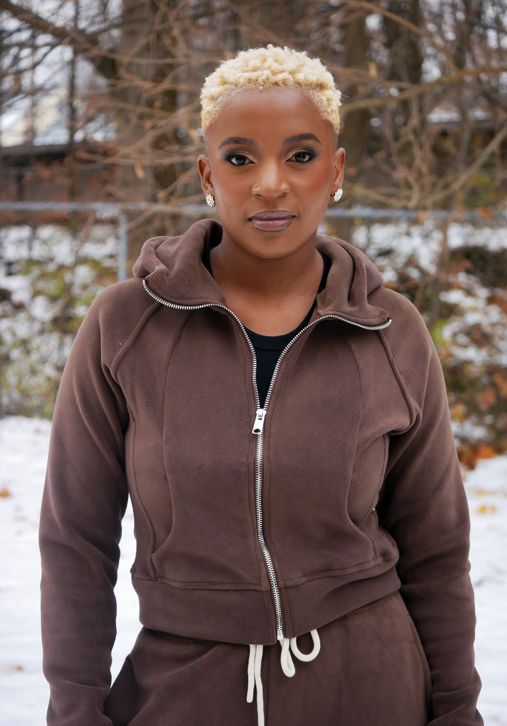 Cozy Soft Premium Fleece Zip Hoodie |  Espresso