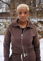 Cozy Soft Premium Fleece Zip Hoodie |  Espresso