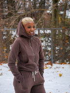Cozy Soft Premium Fleece Zip Hoodie |  Espresso