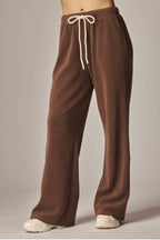 Cozy Soft Premium Fleece Wide Leg Sweatpants |  Espresso