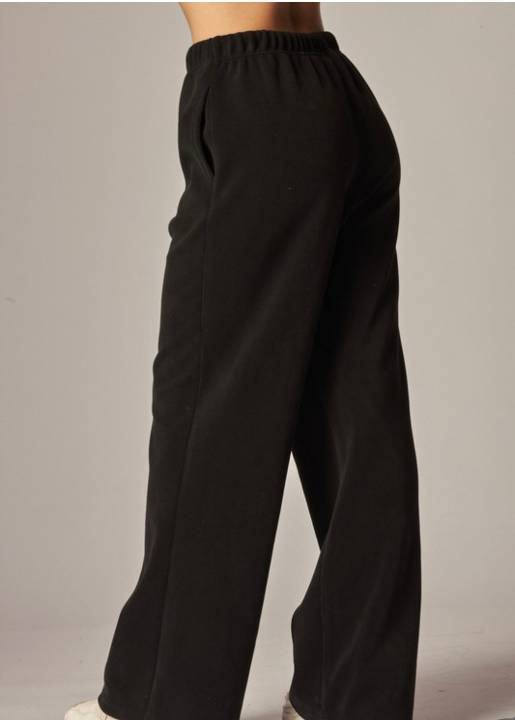 Cozy Soft Premium Fleece Wide Leg Sweatpants| Black