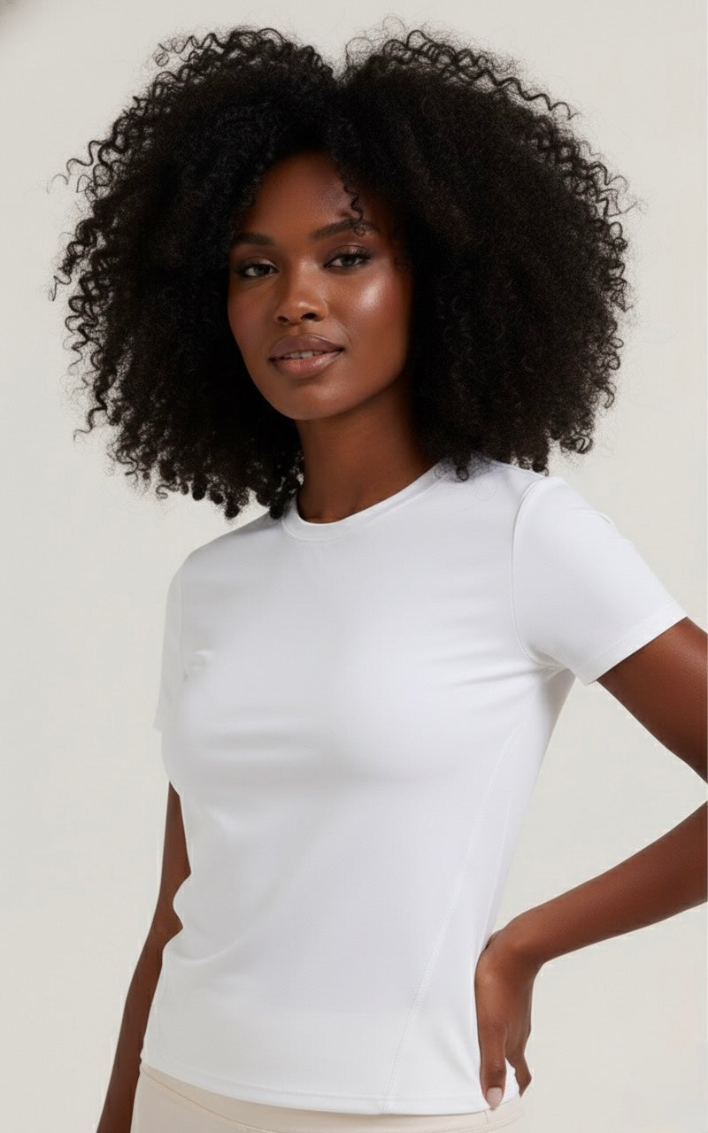 SculptFit Short Sleeve Top | White