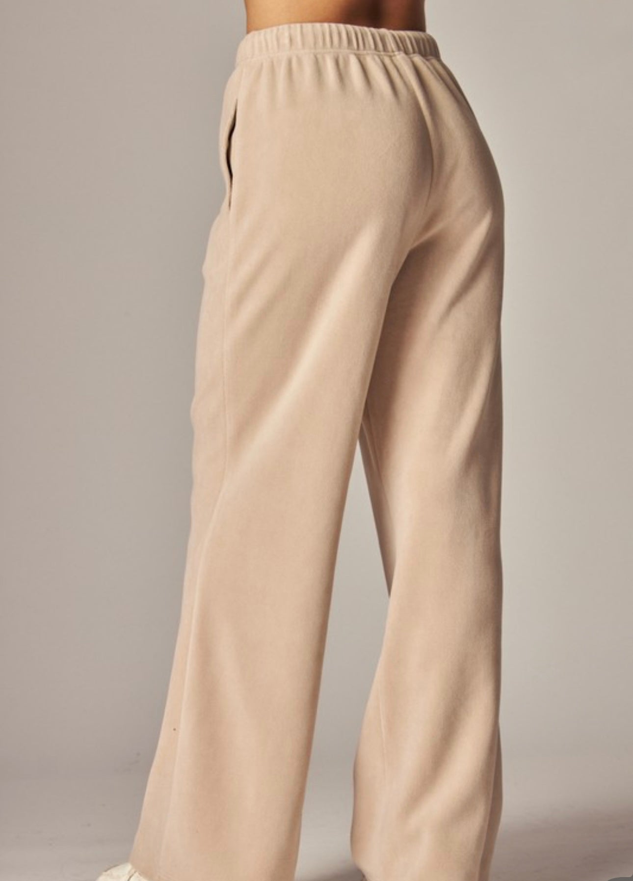 Cozy Soft Premium Fleece Wide Leg Sweatpants| Milk Tea