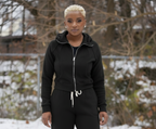 Cozy Soft Premium Fleece Zip Hoodie | Black